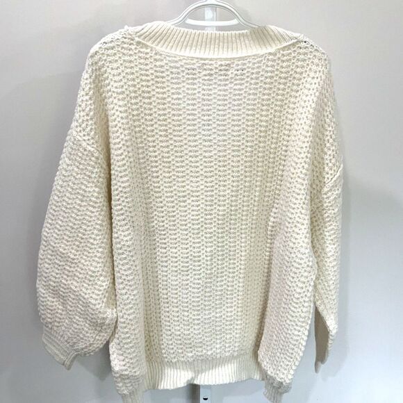 NWT!! CREAM V-Neck Balloon Sleeve Sweater By SO (Sonoma) in XL - Picture 2 of 7